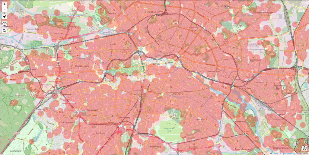 Maps are circulating in Germany that show how the majority of urban and municipal areas would be located in a protected zone.