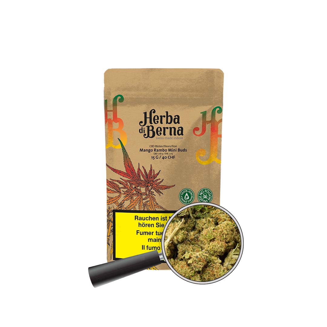 Mango Rambo Mini-Buds kaufen Schweizer CBD Blüten
