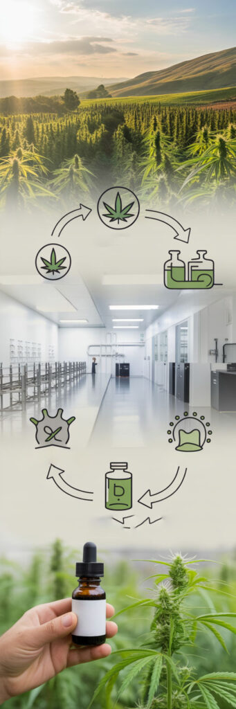 CBD Tropfen von Herba di Berna werden sublingual unter die Zunge gegeben

