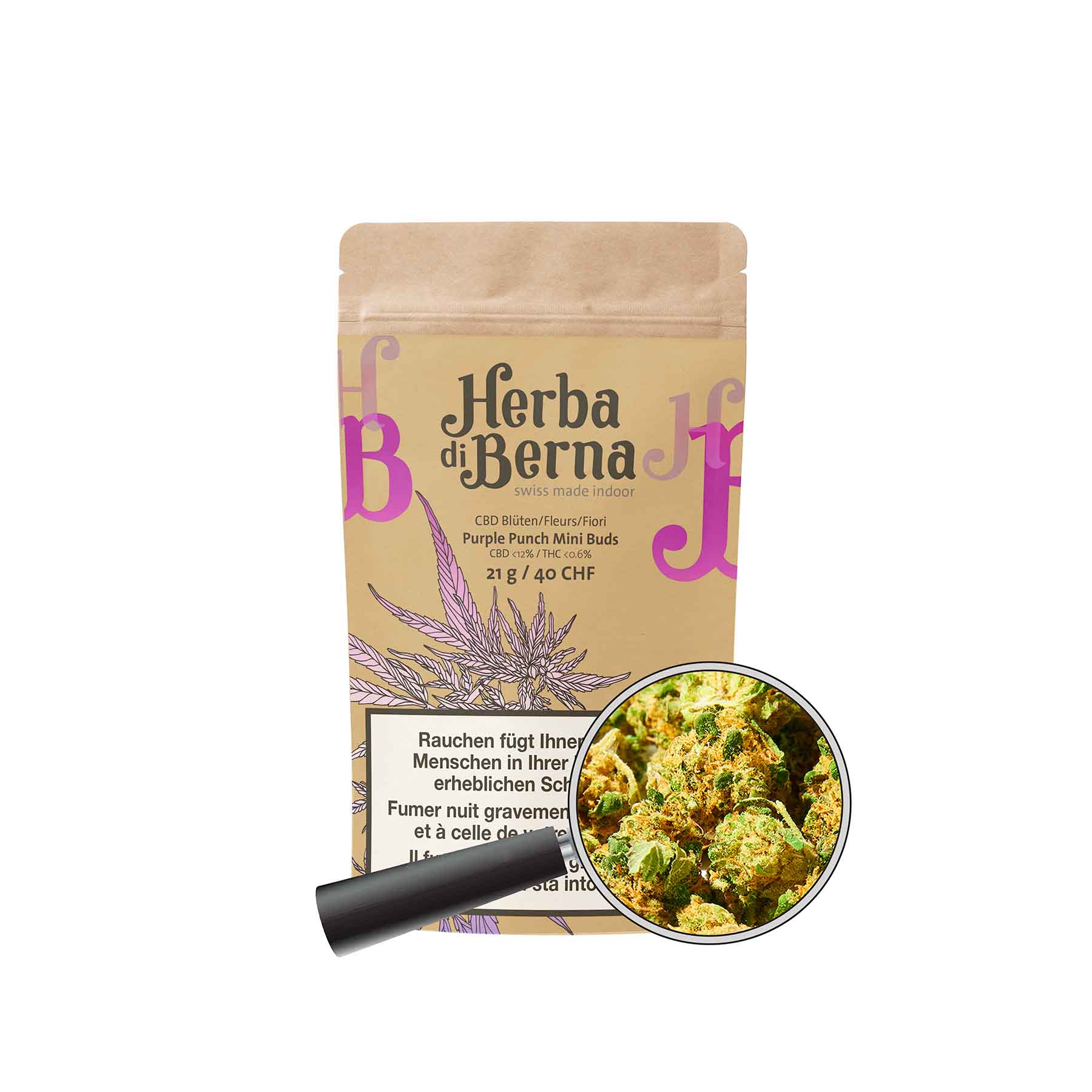 CBD Blütenverpackung Purple Punch Fruchtig süsses Arome