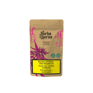 Originalverpackung der Cannaqueen Indoor CBD Blüten von Herba di Berna