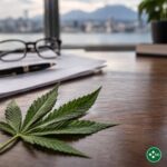 Cannabis Recht Schweiz mit Cannabisblatt und Schweizer Rechtskontext