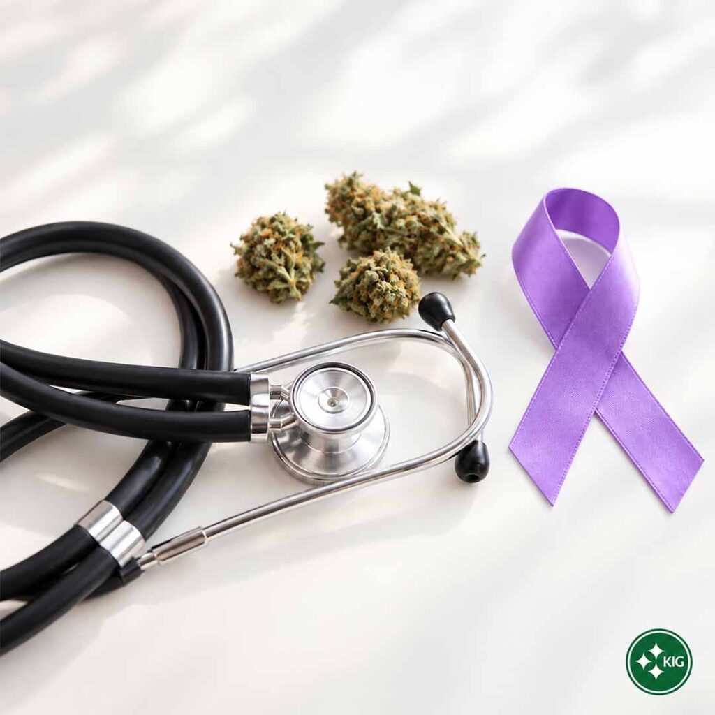 Anatomiemodell im medizinischen Umfeld als Symbolbild für Cannabis und Krebsforschung von Herba di Berna