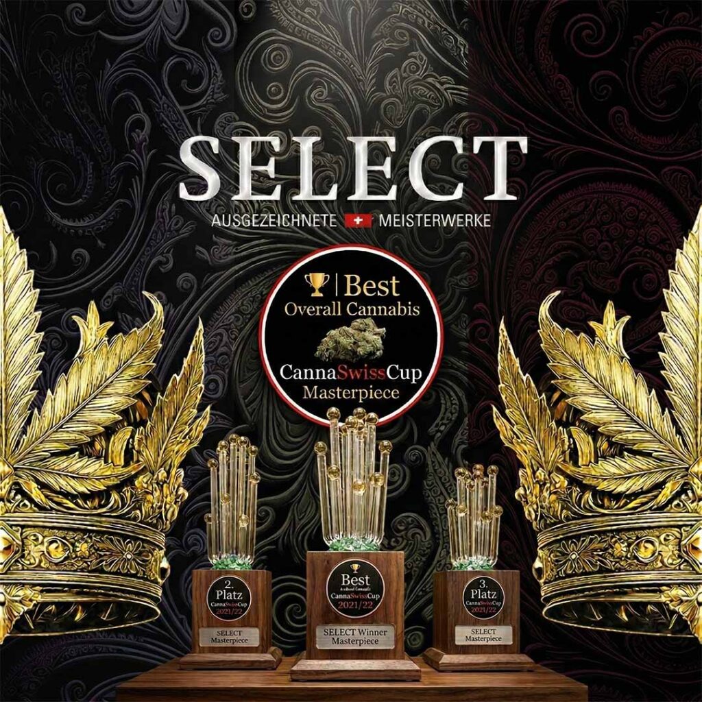 CannaSwissCup-Pokal für Premium CBD Blüten aus nachhaltigem Anbau – Herba di Berna SELECT.