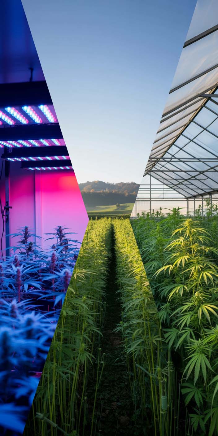 Junge CBD-Hanfpflanze spriesst aus Schweizer Erde, nachhaltiger Anbau von Herba di Berna