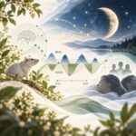 CBN Cannabinol mit Cannabisblatt und Mond als Illustration zur Wirkung und Schlafforschung
