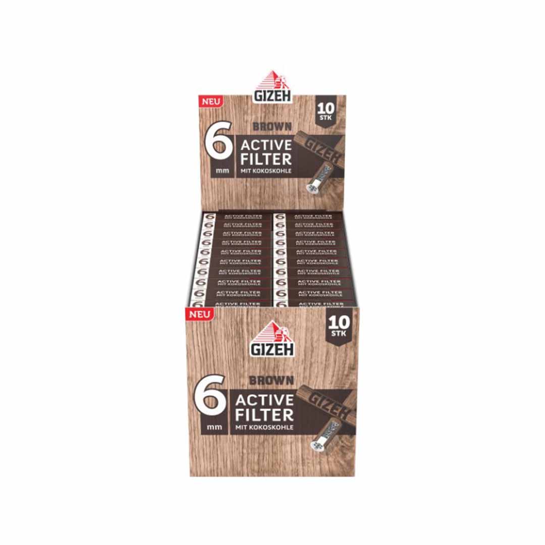 Filtro a carbone attivo GIZEH Brown da 6 mm con finitura in legno