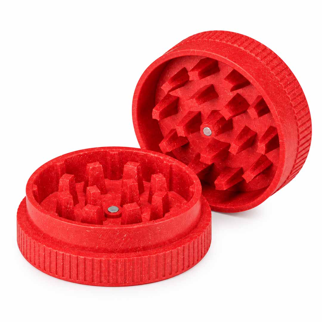 Macinino GIZEH rosso da 55 mm in plastica di canapa