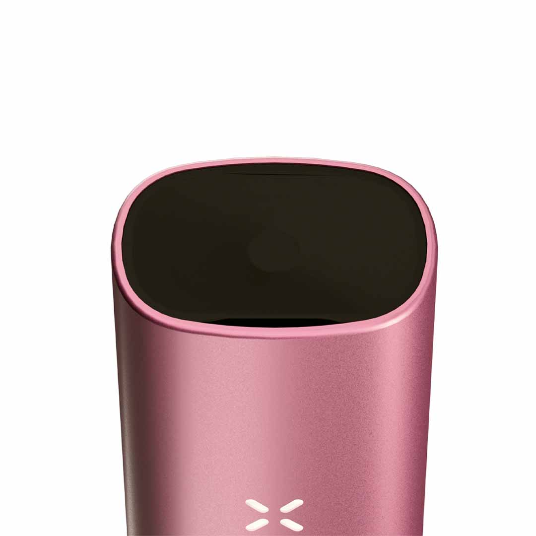 Close-up of the pink PAX vaporizer with a minimalist design for CBD vape enthusiasts in Switzerland