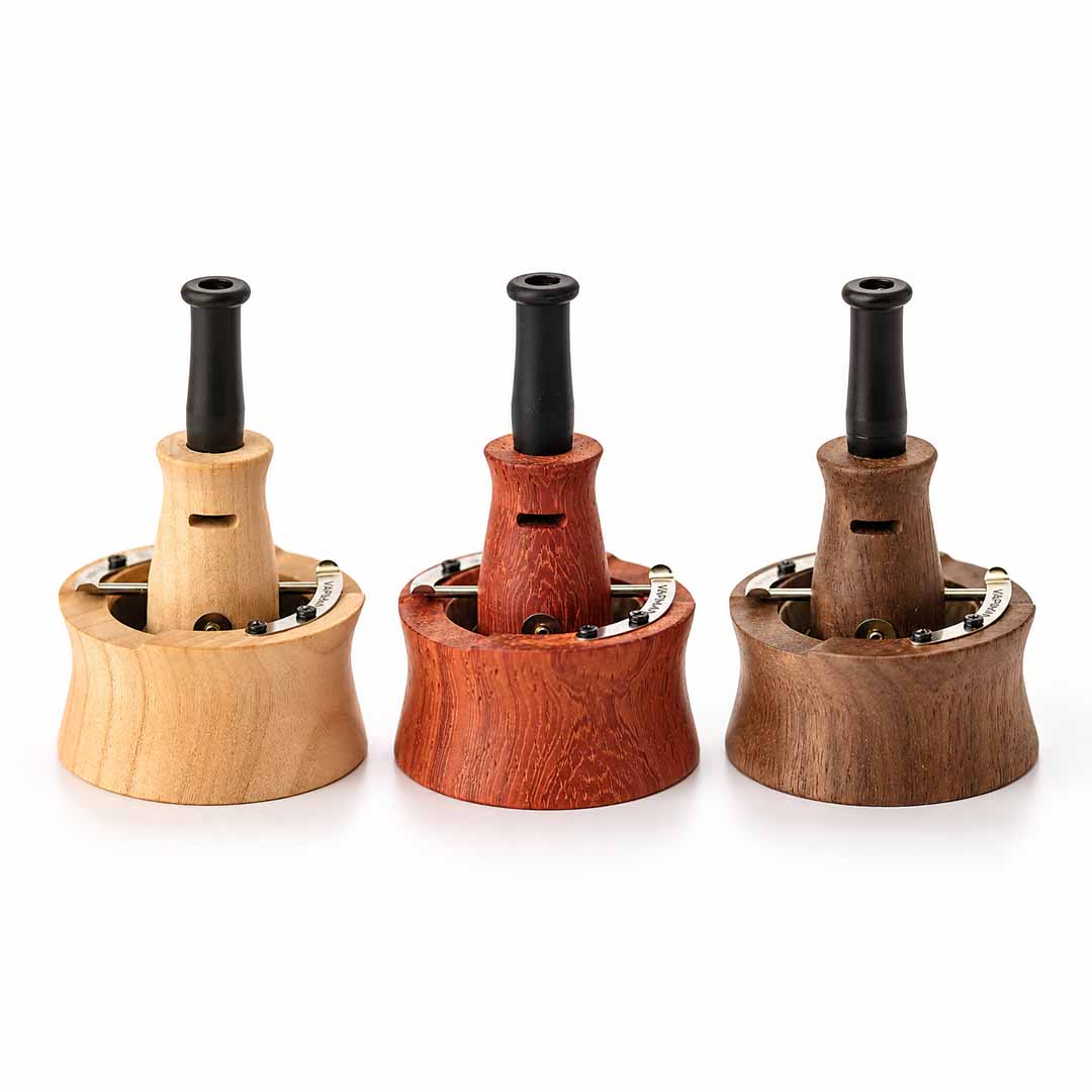 Vapman Click Classic Walnut mit einstellbarem Airflow und vergoldeter Kräuterkammer